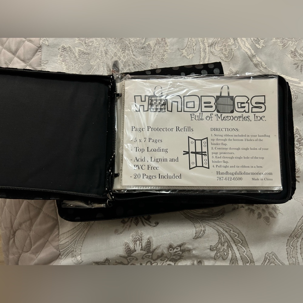 Black and White Polka Dot Purse with attachable Photo Album